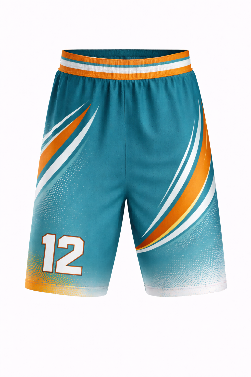 Custom Teal and Orange Basketball Uniform