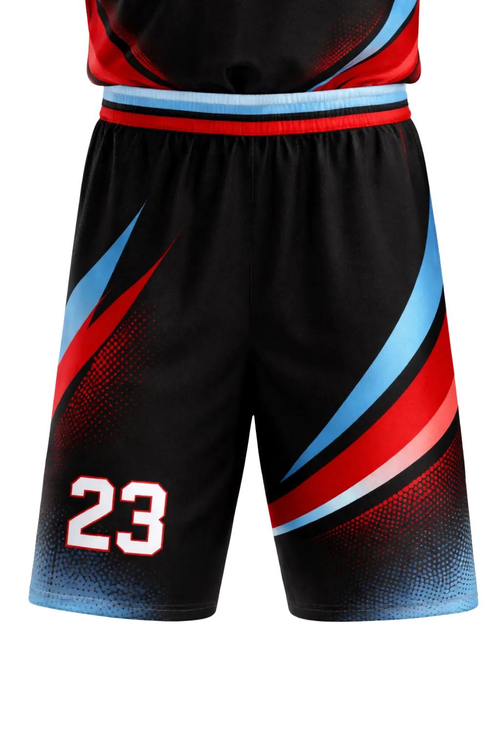Custom Black Red Blue Basketball Jersey Set