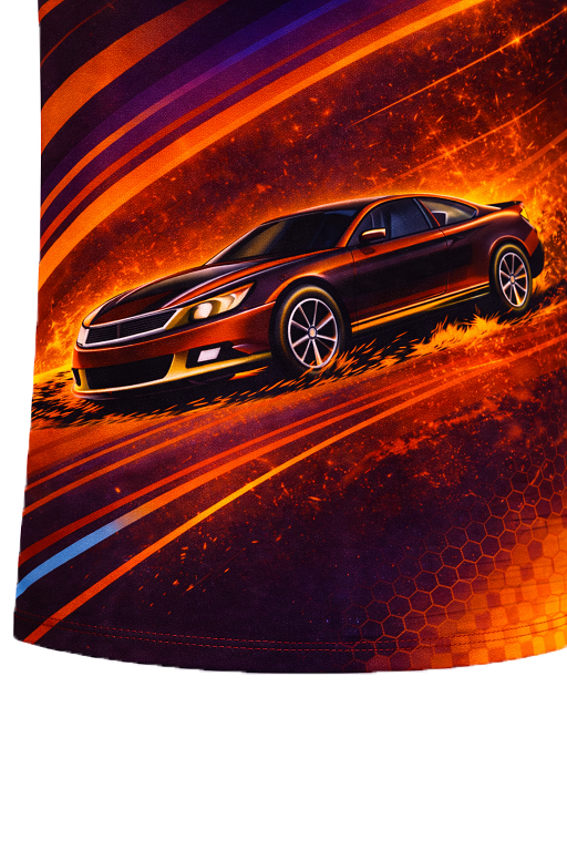 Custom Purple & Orange Speed Racing Shirt
