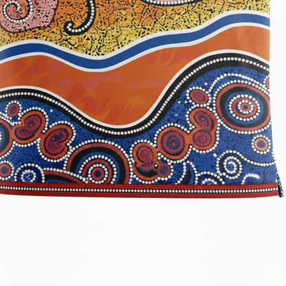 Earth Tone Aboriginal Swirl Art Sublimation Polo Shirt