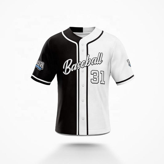 Custom Full-Button Baseball Jersey - 100% Polyester, Fade-Resistant