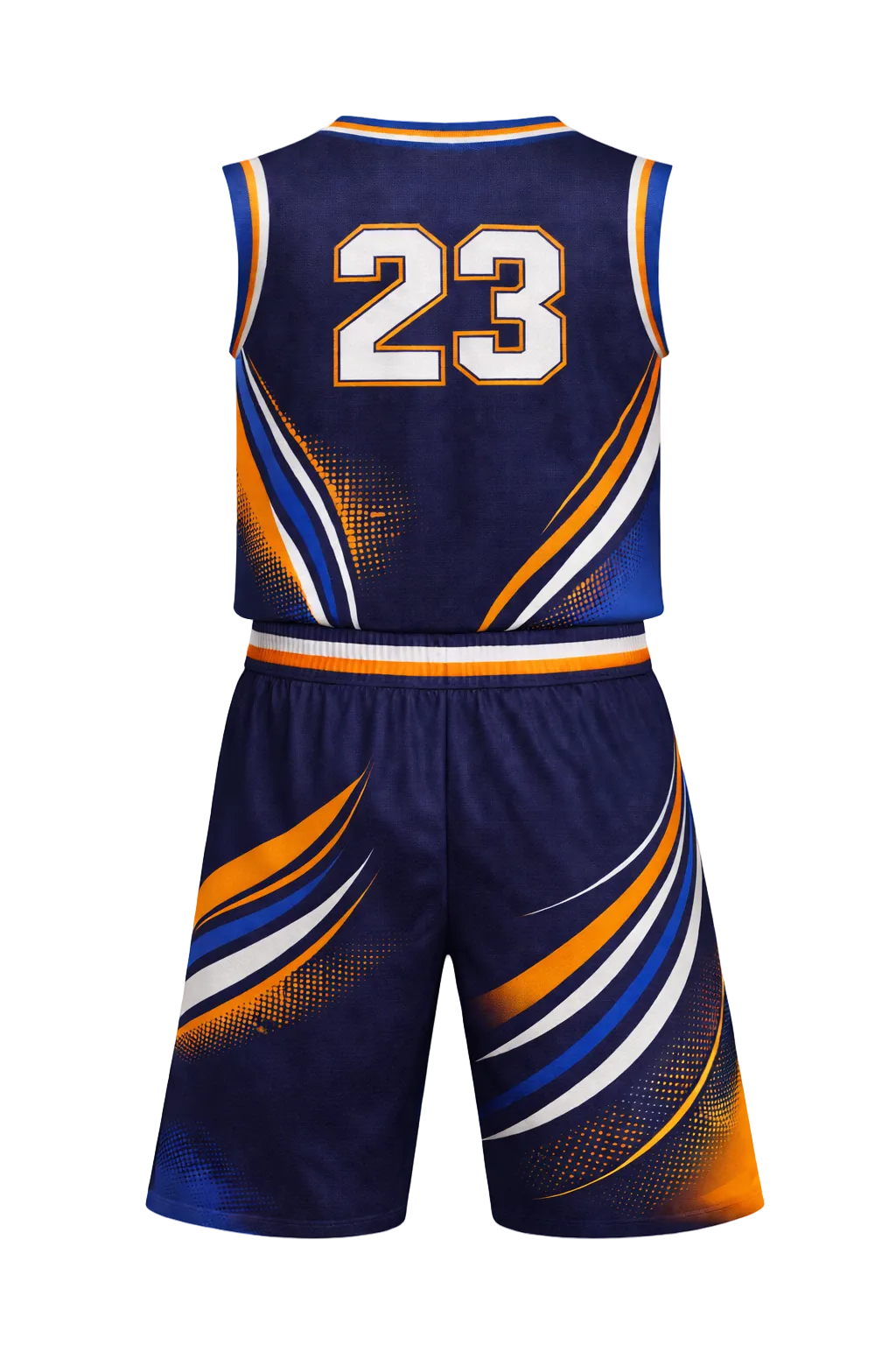 Custom Navy Orange Basketball Jersey Set