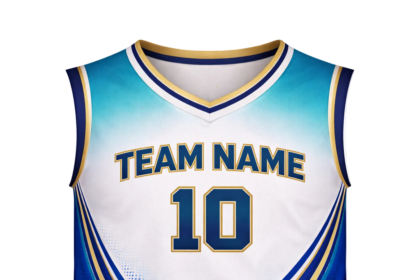 Custom Teal White Gold Basketball Jersey Set