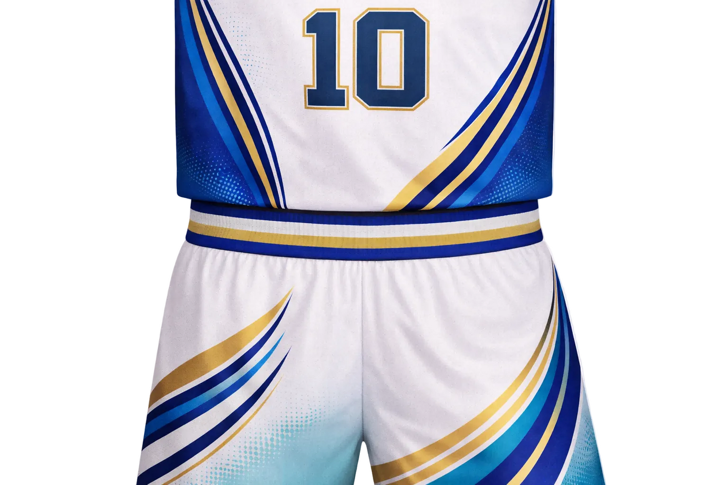 Custom Teal White Gold Basketball Jersey Set