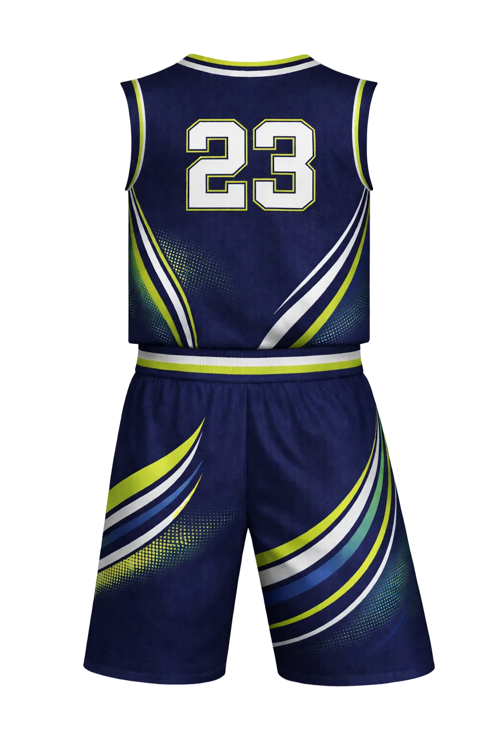 Custom Navy Lime Green Basketball Uniform