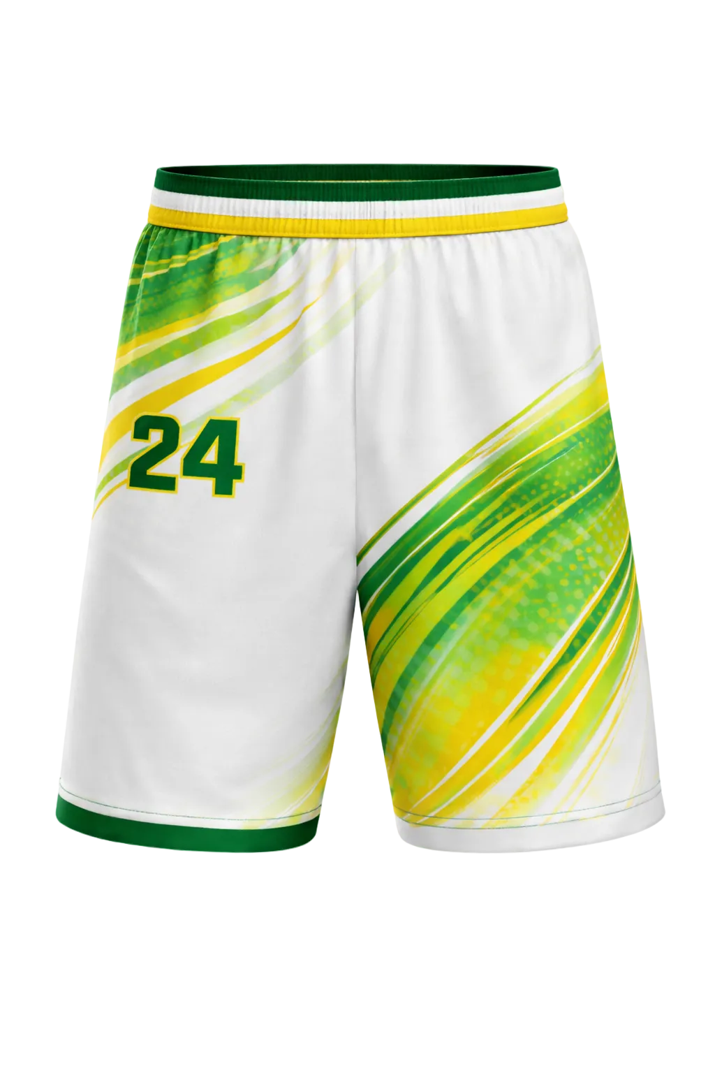 Custom White and Green Basketball Jersey Set (Personalized Team Name & Number)