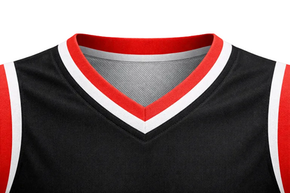 Custom Black Red White Basketball Set