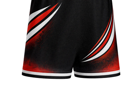 Custom Black Red White Basketball Set