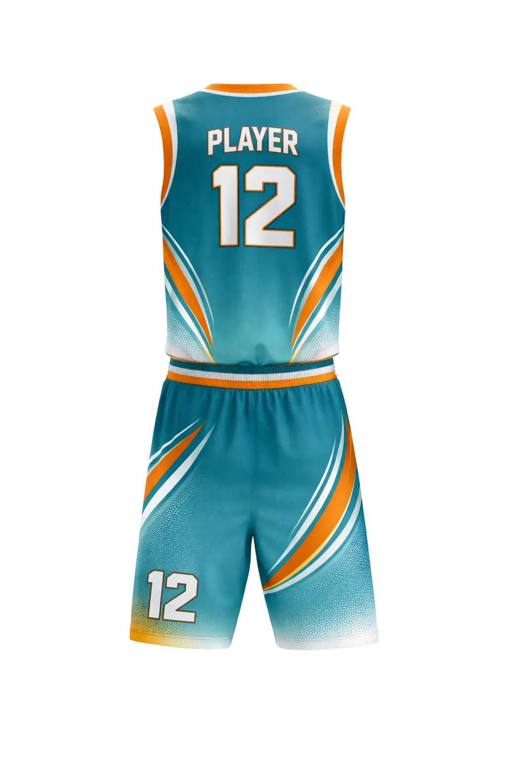 Custom Teal and Orange Basketball Uniform