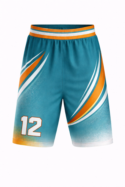 Custom Teal and Orange Basketball Uniform