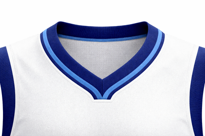 Custom White and Light Blue Floral Basketball Jersey Set