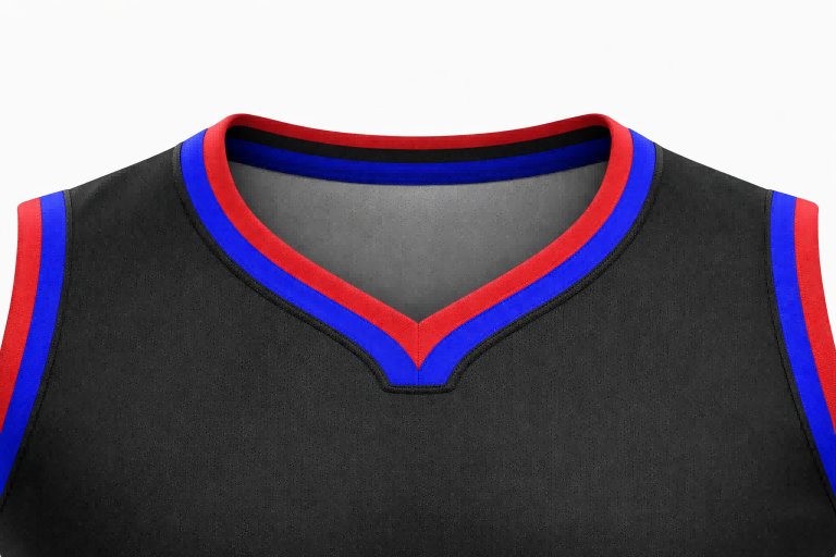 Custom Black Red Blue Minimalist Basketball Uniform