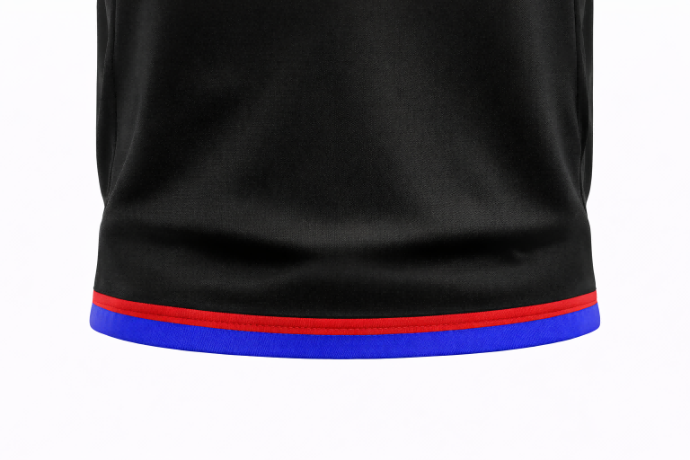 Custom Black Red Blue Minimalist Basketball Uniform