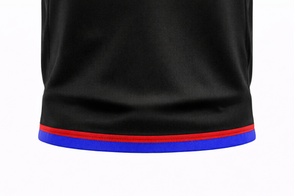 Custom Black Red Blue Minimalist Basketball Uniform