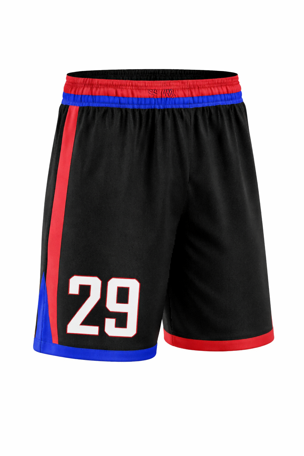 Custom Black Red Blue Minimalist Basketball Uniform