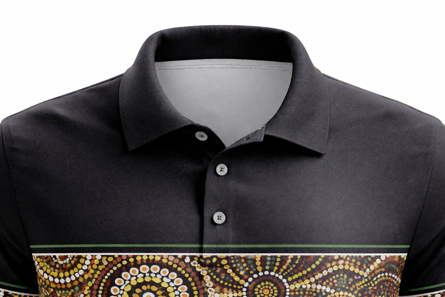 Golden Kangaroo Aboriginal Art Sublimation Polo Shirt