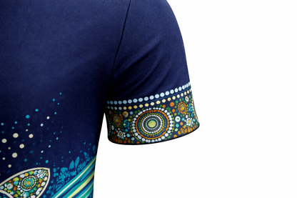 Aboriginal Turtle Ocean Art Sublimation Polo Shirt