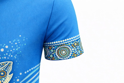 Aboriginal Shark Ocean Art Sublimation Polo Shirt