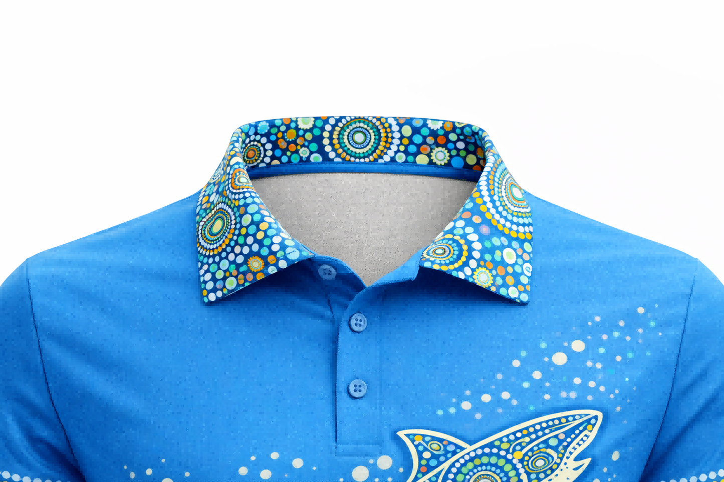 Aboriginal Shark Ocean Art Sublimation Polo Shirt