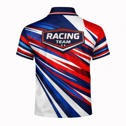 Patriotic Red & Blue Custom Pit Crew Shirt