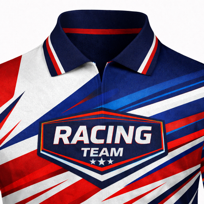 Patriotic Red & Blue Custom Pit Crew Shirt