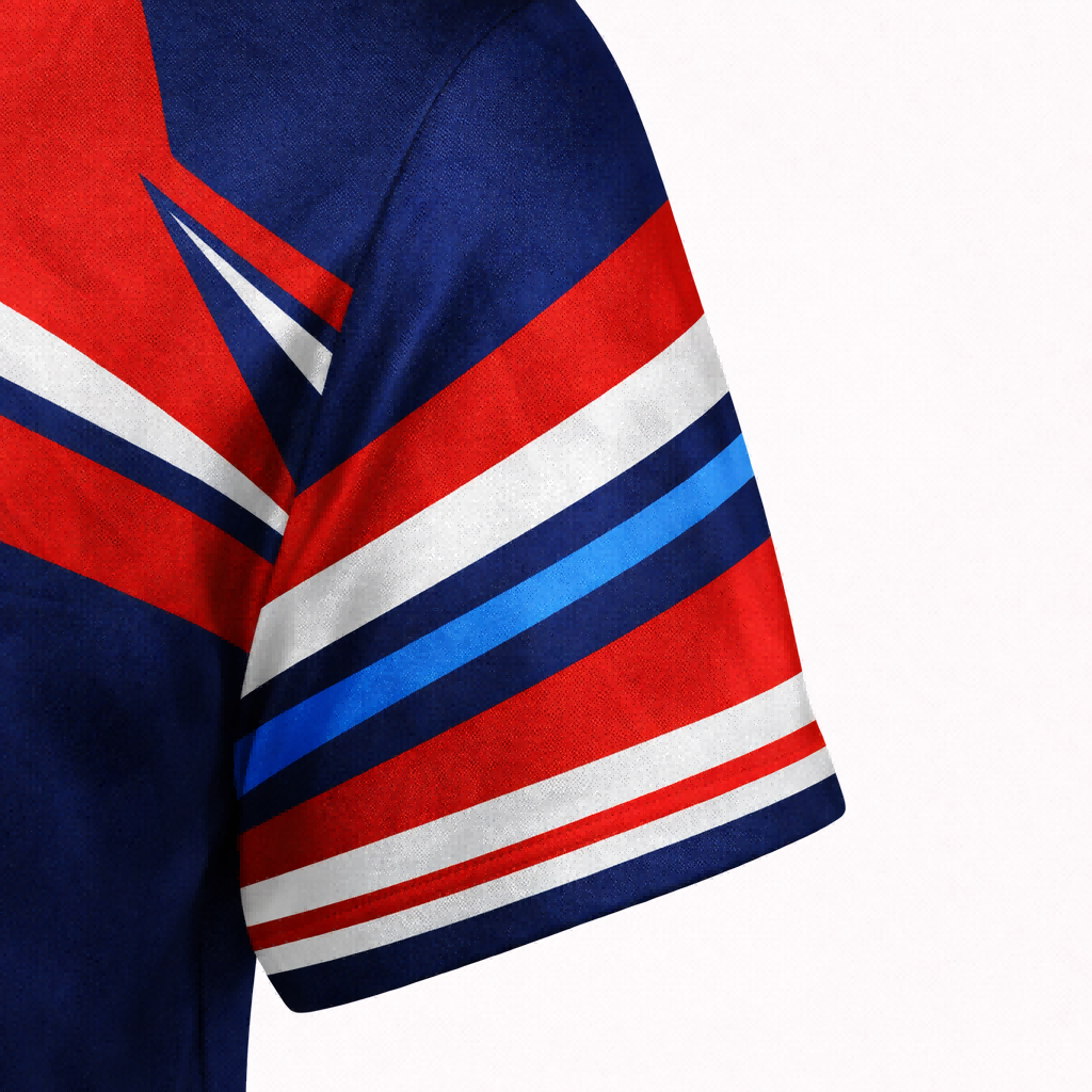 Patriotic Red & Blue Custom Pit Crew Shirt