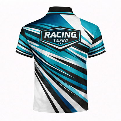 Teal & Black Custom Pit Crew Shirt
