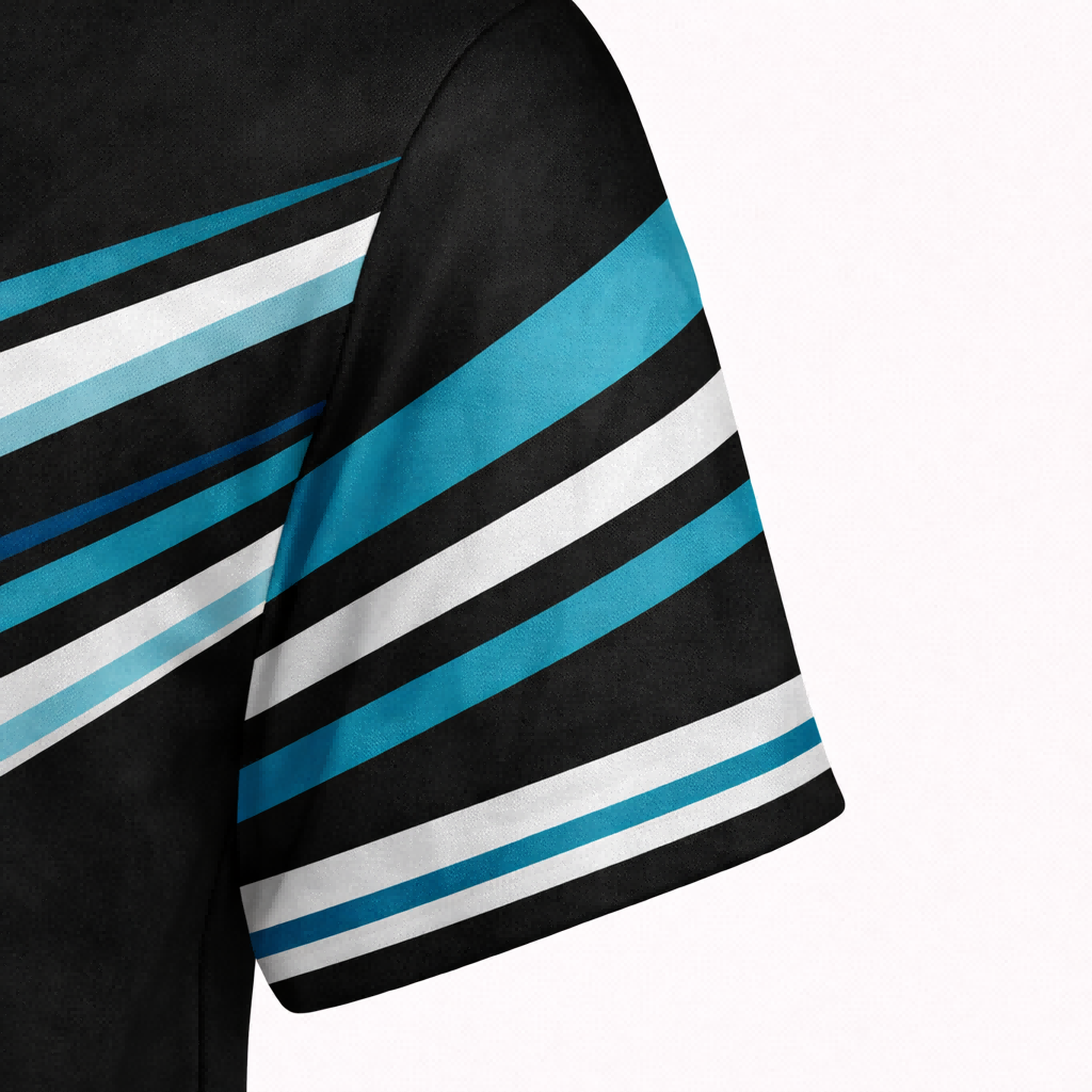 Teal & Black Custom Pit Crew Shirt