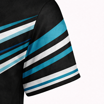 Teal & Black Custom Pit Crew Shirt