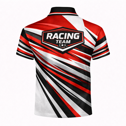 Bold Red & Black Custom Racing Shirt