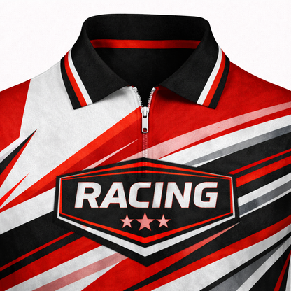 Bold Red & Black Custom Racing Shirt