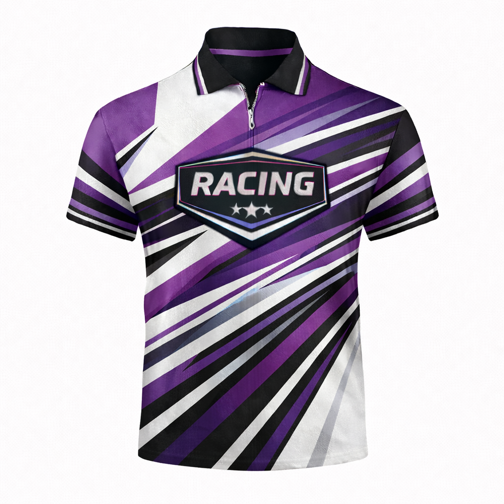 Purple & Black Custom Pit Crew Shirt