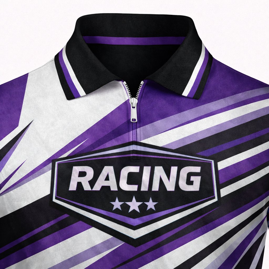 Purple & Black Custom Pit Crew Shirt