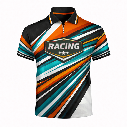 Orange & Teal Speed Racing Shirt