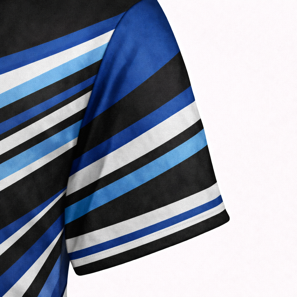 Dynamic Blue & Black Custom Pit Crew Shirt