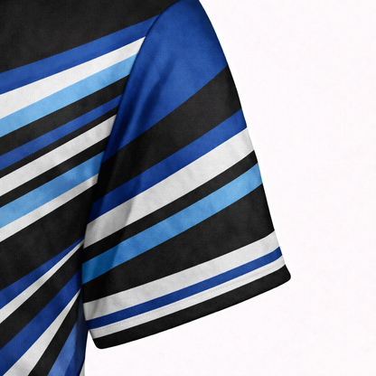 Dynamic Blue & Black Custom Pit Crew Shirt