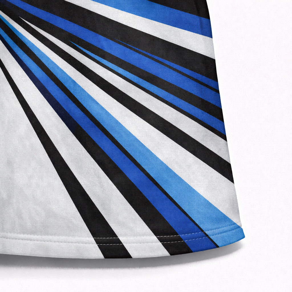 Dynamic Blue & Black Custom Pit Crew Shirt