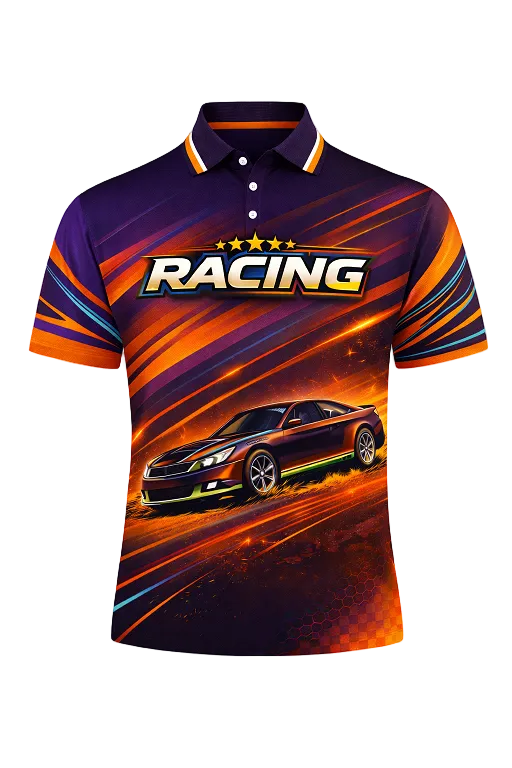 Custom Purple & Orange Speed Racing Shirt