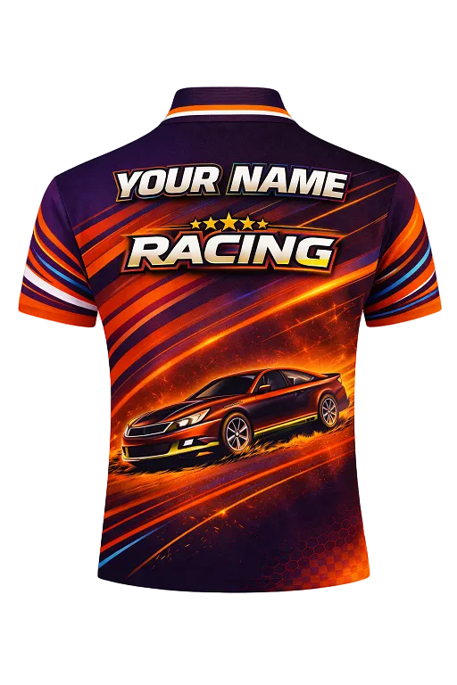 Custom Purple & Orange Speed Racing Shirt