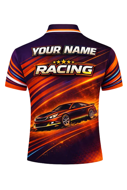 Custom Purple & Orange Speed Racing Shirt
