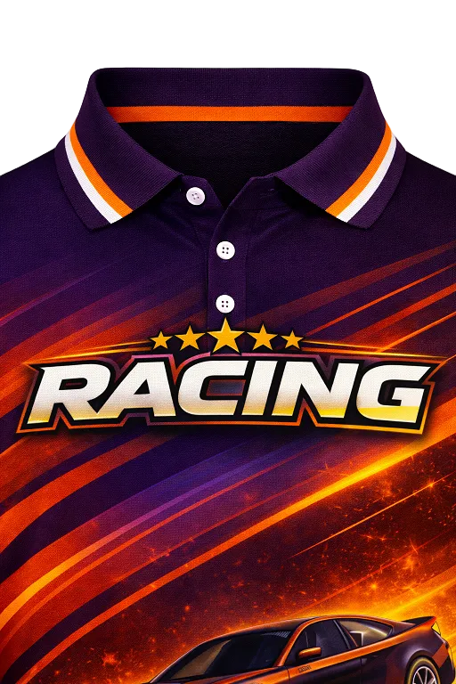 Custom Purple & Orange Speed Racing Shirt