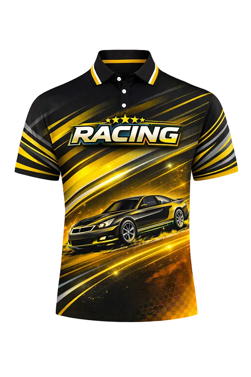 Premium Black & Gold Custom Pit Crew Shirt