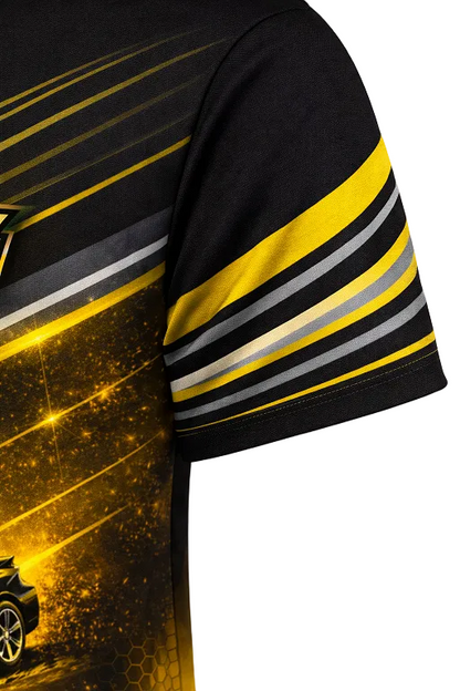 Premium Black & Gold Custom Pit Crew Shirt