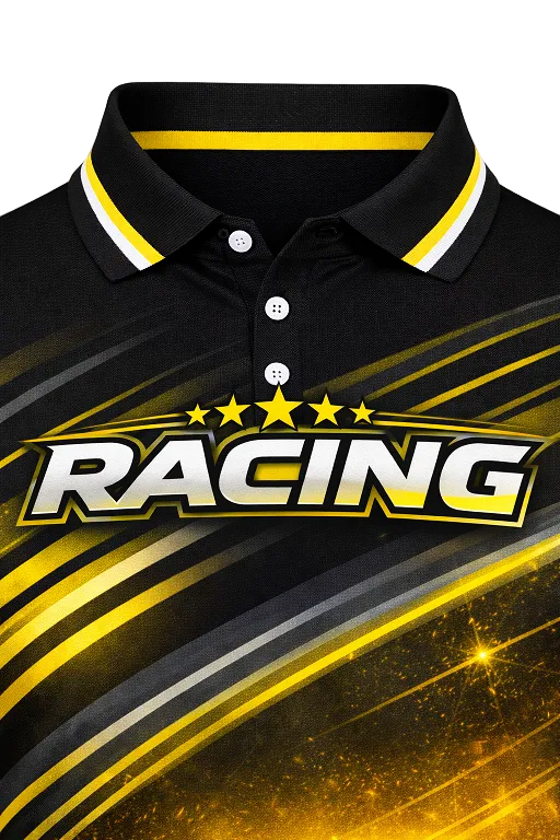 Premium Black & Gold Custom Pit Crew Shirt