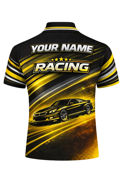 Premium Black & Gold Custom Pit Crew Shirt
