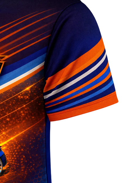 Custom Blue & Orange Speed Racing Shirt