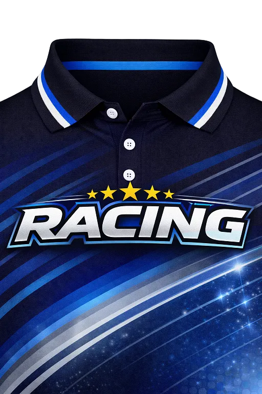 Custom Deep Blue & Silver Pit Crew Shirt
