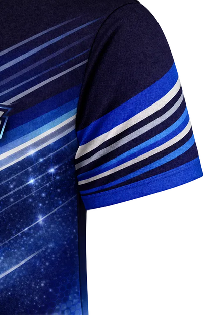 Custom Deep Blue & Silver Pit Crew Shirt