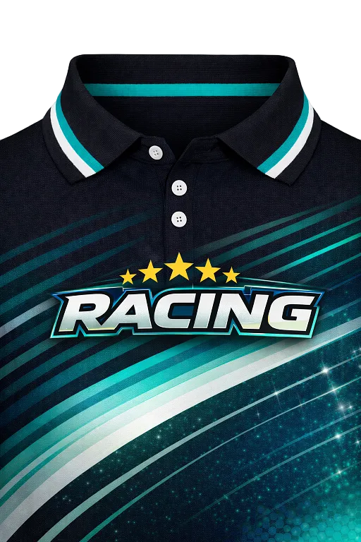 Custom Teal & Black Speed Racing Shirt