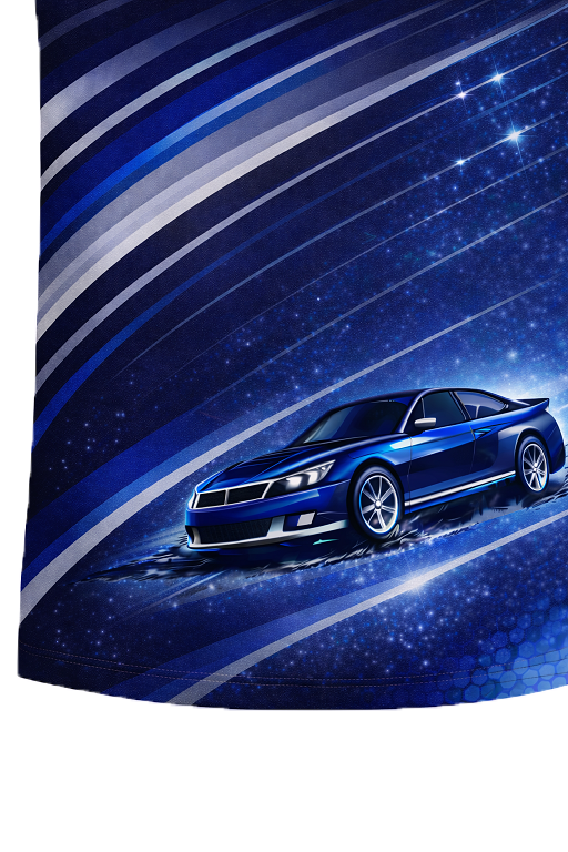 Custom Deep Blue & Silver Pit Crew Shirt